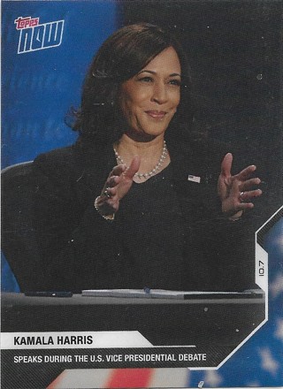  2020-21 Topps Now Election #5 Kamala Harris Speaks During the U.S. Vice Presidential Debate