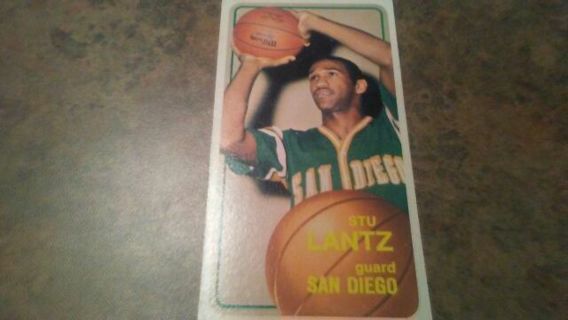 1970/71 T.C.G. STU LANTZ SAN DIEGO HUGE BASKETBALL CARD# 44. OVER 4 1/2 INCHES TALL BY 2 1/2 WIDE
