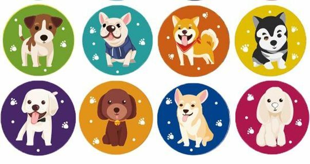 ➡️NEW⭕(50) 1" CUTE & COLORFUL PUPPY STICKERS!! DOG