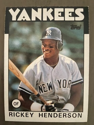 1986 Topps - #500 Rickey Henderson N.Y. Yankees HOF