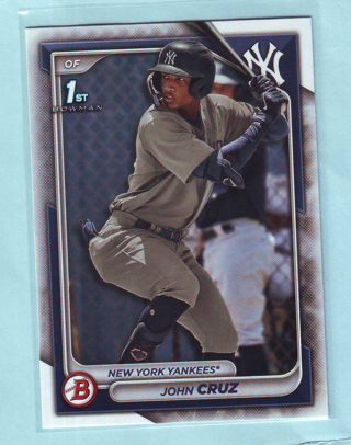 2024 Bowman 1st Card John Cruz BASEBALL Card # BP-77 Yankees