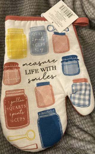 Oven Mitt - Measure Life with Smiles (NWT)