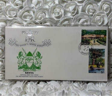  1977 SILVER JUBILEE EMBOSSED KENYA COLLECTORS FDC 