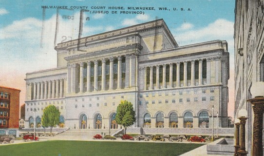 Vintage Used Postcard: g: 1948 Milwaukee County Court House, WI