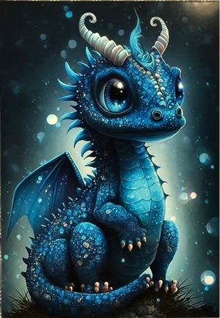 Blue dragon baby  - 3 x 5” MAGNET - GIN ONLY