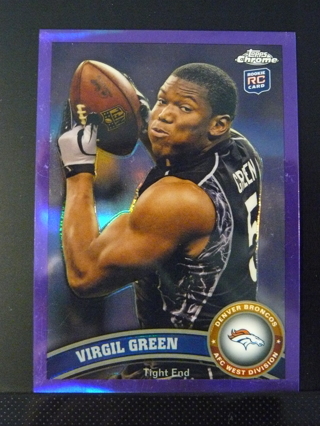 2011 Topps Chrome Purple Refractor #31 Virgil Green RC (Broncos) S/N #249/499