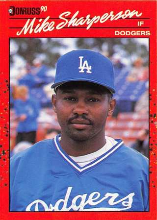 Mike Sharperson 1990 Donruss Los Angeles Dodgers