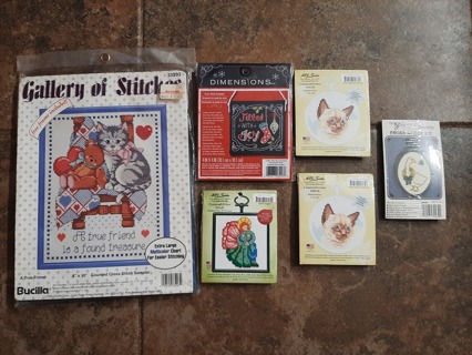 Counted Cross Stitch Lot ~ 6 items