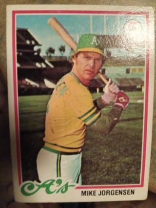 1978 TOPPS MIKE JORGENSEN OAKLAND A'S ATHLETICS BASEBALL CARD# 406