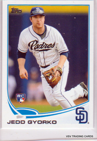 Jedd Gyorko, 2013 Topps ROOKIE RC Card #635, Kansas City Royals (EL4