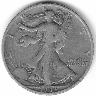 Estate Find 1943-S Walking Liberty Half Dollar 90% Silver U.S. 50 Cent Coin