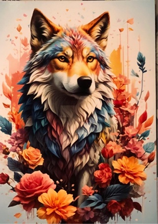 Floral Wolf - 3 x 5” MAGNET - GIN ONLY
