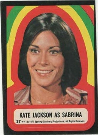 1977 Vintage Charlie's Angels Sticker Card Kate Jackson as Sabrina #37!
