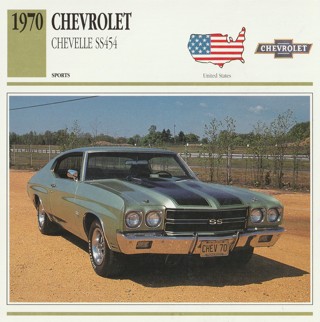 Classic Cars 6 x 6 inches Leaflet: 1970 Chevrolet Chevelle ss454