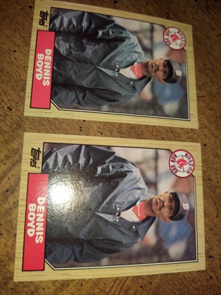 Two card lot 1987 Topps ball Dennis Boyd