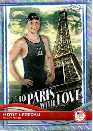 2024 Topps Chrome Olympics Katie Ledecky To Paris With Love Insert