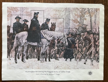 Scott 1689 - USED - 31¢ Washington at Valley Forge - Full 1976 Bicentennial Souvenir Sheet