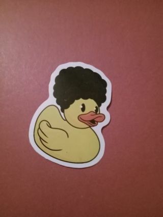 Big hair afro 70's duck sticker #40