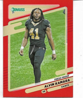 2021 DONRUSS ALVIN KAMARA RED PRESS PROOF CARD