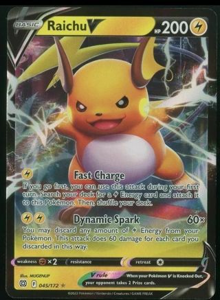 NM Ultra Rare Raichur V SWSH Pokemon card TCG