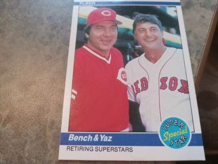 1984 FLEER JOHNNY BENCH REDS & CARL YASTRZEMSKI RED SOX BASEBALL CARD# 640