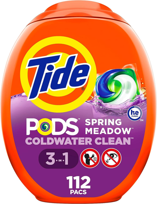 NEW Tide PODS Laundry Detergent Soap Pods, Spring Meadow Scent, (112 count)