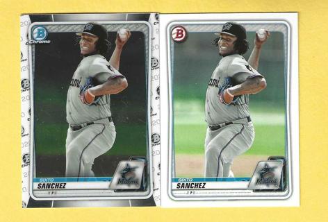 2020 Bowman Chrome Prospect Sixto Sanchez + 2020 Bowman paper Marlins