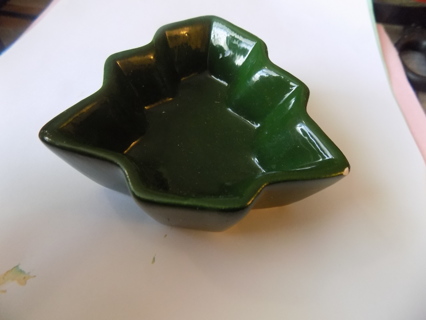 4 inch green ceramic Christmas tree shape dish