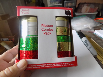 NIP asst color ribbon combo pack metallic curling ribbon