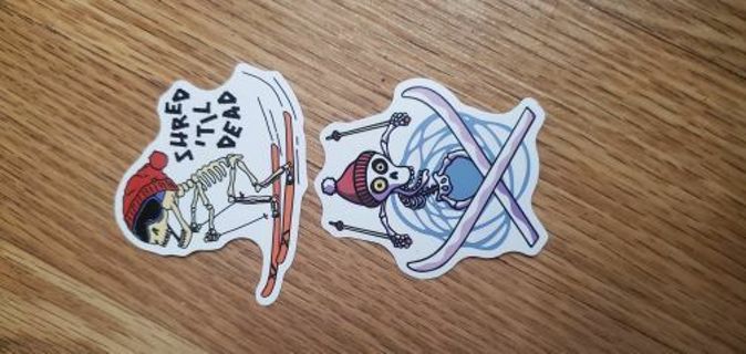 Winter skeleton vinyl stickers