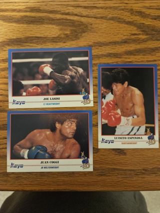 1991 KAYO Boxing trading cards.#61,#62,#63