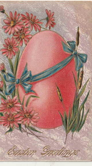 Vintage Used Postcard: (gin) Pre Linen: Easter Greetings