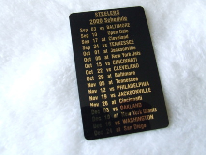 2000 Pittsburgh Steelers UK Fan Club Pocket Football Schedule 