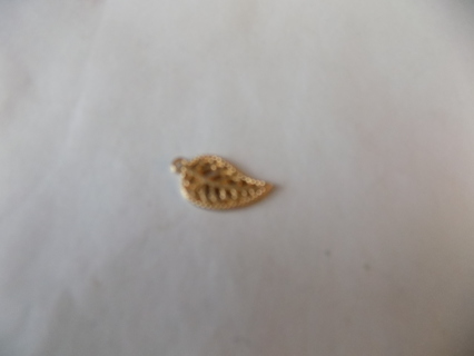 Goldtone filigree leaf charm # 2 1 inch