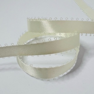 Cream Ivory Satin Picot 3/8” Wide Ribbon 