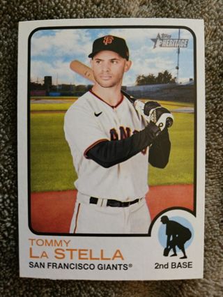 2022 Topps Heritage Short Print Tommy La Stella