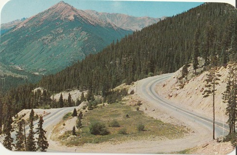 Vintage Unused Postcard: m: Hairpin Curve, Berthould Pass, Red Mountain