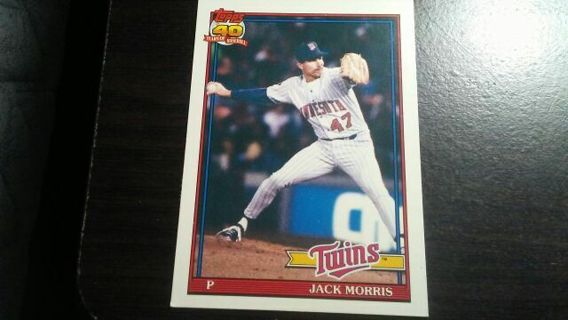 1991 TOPPS JACK MORRIS MINNESOTA TWINS BASEBALL CARD# 82T