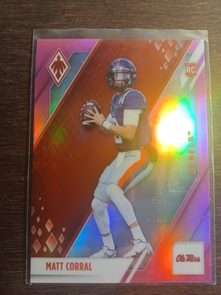 2022 Panini Chronicles Draft Picks Phoenix Pink ~ Matt Corral