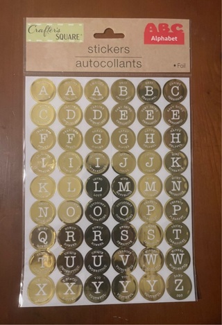 Gold Alphabet Stickers