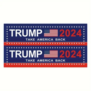 2 Pack Trump 2024 Water Bottle Labels with vibrant Red, White & Blue Design Sticker for Re-election