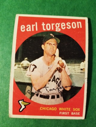 1959 - TOPPS EXMT - NRMT BASEBALL - CARD NO. 351 - EARL TORGESON - WHITE SOX