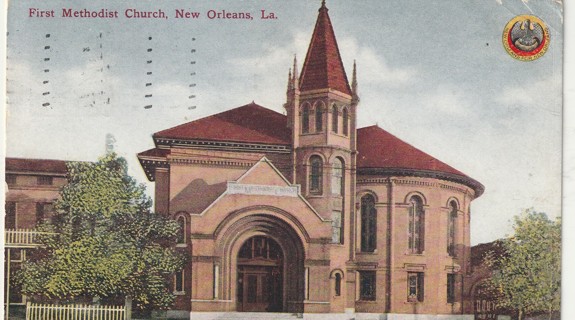 Vintage Used Postcard: m: 1910 First Methodist Church, New Orleans, LA
