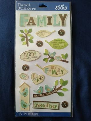 Sticko Green Family Tree Stickers