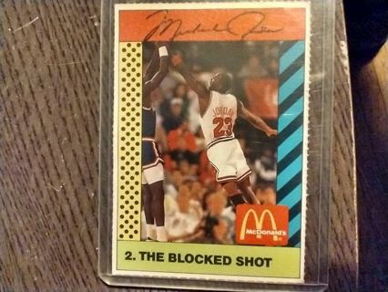 Michael Jordan McDonalds Card #2 Blocked Shot 1990