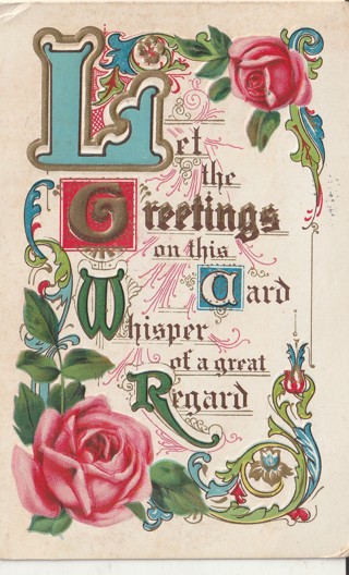Vintage Used Postcard: 1912 Greetings on this Card