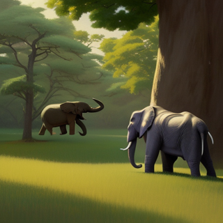 Listia Digital Collectible: Two African Elephants in the Forest