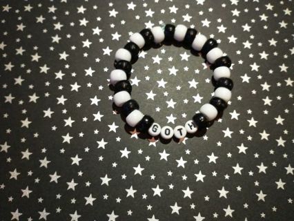 Goth black and white bracelet