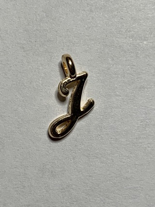 GOLD INITIAL LETTER CHARM~#J4~1 CHARM ONLY~CURSIVE~FREE SHIPPING!