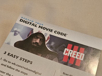 Creed 3 4K digital code ONLY 